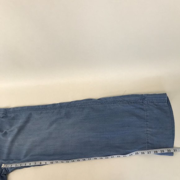 NEW Knox Rose Chambray Wide Leg Pants Women's Large Pull-On High Waist Pockets - Picture 6 of 9